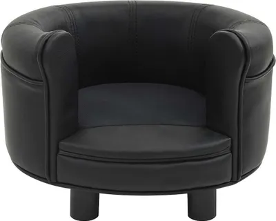 Obrázek produktu pro vidaXL Pohovka pro psy černá 48x48x32 cm Plyš a umělá kůže