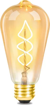 Produktbild von ZMH 1X Edison Glühbirne E27 LED Vintage - Retro Dekorative Leuchtmittel 4W - ST64 LED Spiral Filament Lampen 2200K Warmweiß Licht Antike Glas Glühlamp