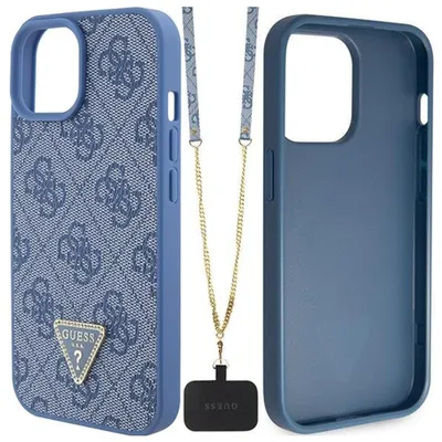 Produktbild von Guess Guhcp15Sp4Tdscpb Iphone 15 6.1"" Niebieski/Blue Hardcase Crossbody 4G Metal Logo