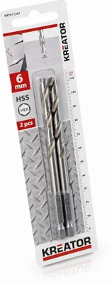 Zdjęcie produktu dla KREATOR KRT011307 - 2 szt. wierteł HSS do metalu HEX 6,0 x 114 mm