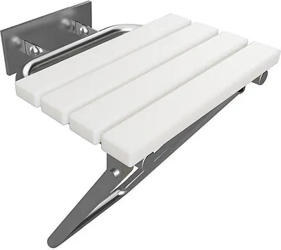 Produktbild von BELP Duschklappsitz Edelstahl Kunststoff gebürstet mit Abdeckung 440x460x450 mm, 200 kg Traglast für Bad & WC >> zum Bohren