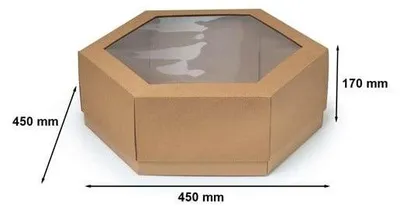 Zdjęcie produktu dla Pudełko Karbowane Ozdobne Na Prezent Z Okienkiem 450x450x170mm wieczkowe