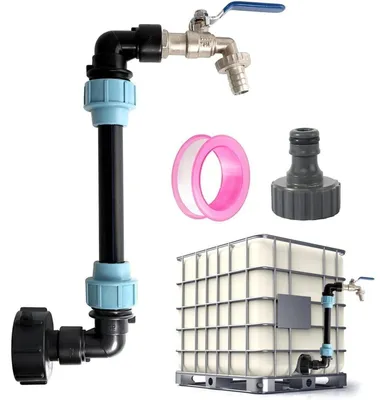Productafbeelding van Aanvoerkraan IBC S60x6, zwanenhals, afsluitkraan, adapter, waterkraan set