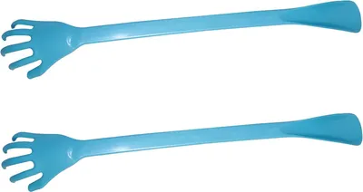 Produktbild von 2x Rückenkratzer und Schuhlöffel in einem / als Handform, ca. 48,5 cm