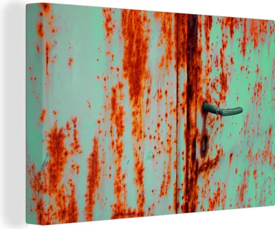 Produktbild von OneMillionCanvasses® - Leinwandbilder - 140x90 cm, Rost - Eisen - Industriell, Wandbilder Kunstdruck Wanddekoration - Foto auf Leinwand - Gemälde auf Holzrahmen
