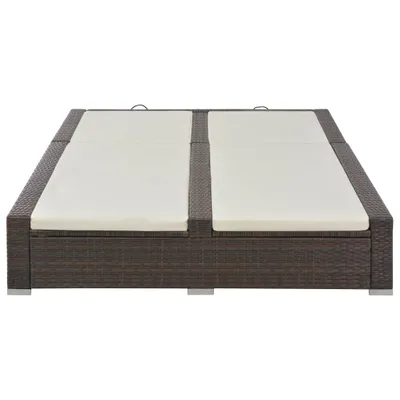 Produktbild von vidaXL Doppel-Sonnenliege Poly Rattan Braun