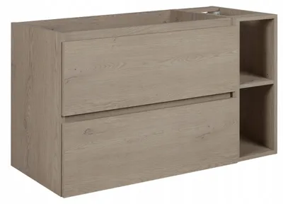 Zdjęcie produktu dla Szafka Łazienkowa Wisząca Pod Umywalkę 80X46 Cm Simon Dąb Ciemny Z Regałem