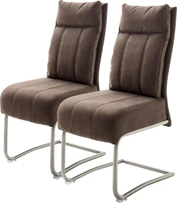 Produktbild von home24 Freischwinger - 2er-Set - Microfaser / Edelstahl