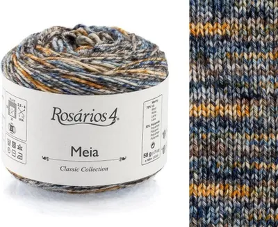 Produktbild von Rosários 4 Meia Print 107: Weiche Wolle, langlebig & ideal für Socken und Kinderprojekte