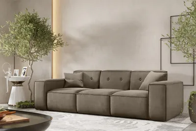 Produktbild von Sofa Designersofa CESINA 3-Sitzer in Stoff Opera Velvet Taupe