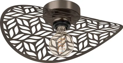 Image de Plafonnier EGLO Swaby, plafonnier avec abat-jour décoratif, lampe de plafond pour salon ou chambre à coucher, acier bronze, douille E27