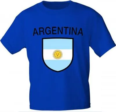 Produktbild von Kinder T-Shirt mit Print - Argentina Argentinien - 76014 royalblau Gr. 86-164 Größe - 86/92