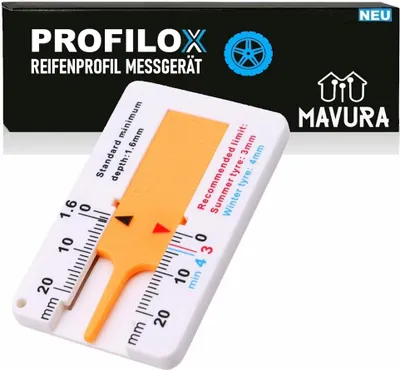 Produktbild von PROFILOX Reifenprofiltiefenmesser Reifenprofil Profiltiefenmessser Messgerät