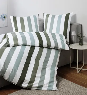 Produktbild von Janine Design Mako-Satin-Bettwäsche-Garnitur 87111 J. D. Farbe salbeigrün Größe 155x220+80x80