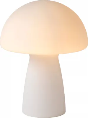 Zdjęcie produktu dla Lampa stołowa szklana biała grzybek E27 Fungo Lucide