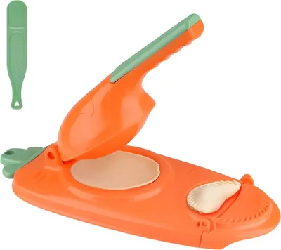 Produktbild von 2 in 1 Dumpling Maker Machine, Teigtaschenformer, Manuelle Teigpresse, Teigtaschen Maker, Knödelformdruck, Teigtaschen-Hautmacher, Knödelmaschine, Easy-tool für Dumpling Make (Orange)