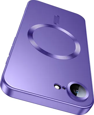 Immagine prodotto di Custodia magnetica per iPhone 16e/iPhone 17e, custodia protettiva in silicone opaco con protezione per l'obiettivo, compatibile con MagSafe - Viola
