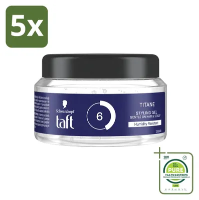 Obrázek produktu pro 5 kusů gelu Taft Men Power Titane Hold 6 – silná fixace – 250 ml – balení