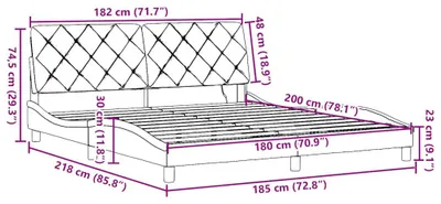 Zdjęcie produktu dla VidaXL 3310686, Szary, 185 cm, 2,18 m, 74,5 cm, 1800 x 2000 mm, 1 szt.