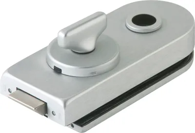 Zdjęcie produktu dla Zamek do drzwi szklanych Dorma Glas Studio Rondo - Zamek do drzwi szklanych 8-10 mm WC z wymianą, srebrne anodowane aluminium
