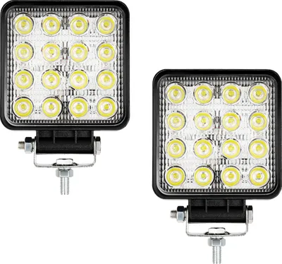 Image de TolleTour 2X Led 48W Projecteur de travail Projecteur Led Offroad Projecteur réflecteur Projecteur de travail 4320 LM Noir Aluminium