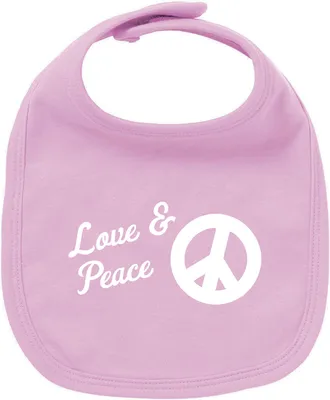 Produktbild von Huuraa Unisex Babylatz Love & Peace  Geschenk Babypink  Baumwolle Love & Peace Mitbringsel