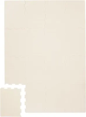 Imagen del producto de Alfombrilla de juego para bebés, de espuma, resistente al agua, color crema