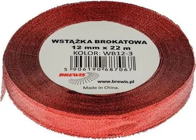 Obrázok produktu pre GlamourArt Stuha Brokátová červená 12 mm - dokonalý akcent pre vaše projekty!
