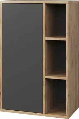 Produktbild von Vicco Hängeschrank Berno, 50.1 x 78.4 cm mit 3 offenen Fächern, Goldkraft Eiche/Anthrazit