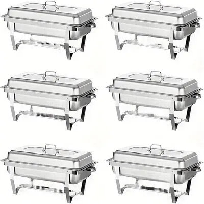Obrázek produktu pro Nádoby na udržování teploty jídla – Sada 6 kusů, nerezové chafing dish