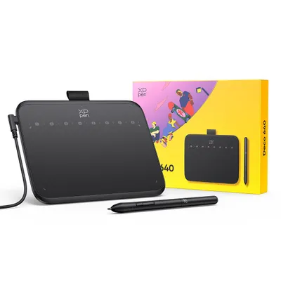 Produktbild von XPPen Deco 640 Grafiktablett mit 16K Stiftdruckstufen , 6 x 4 Zoll Pen Tablet, OSU! Spielen, zum Fernunterricht, Home-Office, Signatur