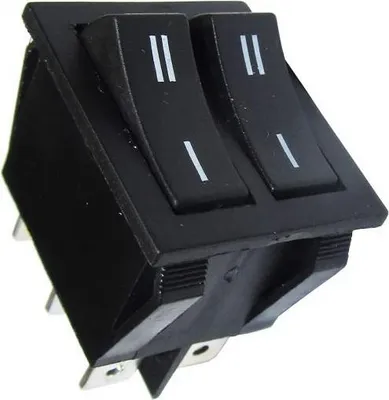 Obrázok produktu pre Vypínač kolískový 250v/15A 2xON-ON BK dvojitý T120 čierny (31x25mm)