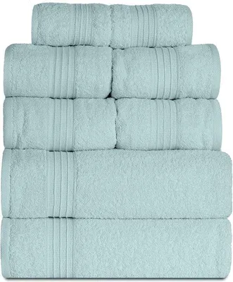 Productafbeelding van Famanu handdoekenset, lichtblauw, 8-delig - 4 handdoeken (50 x 100 cm), 2 badhanddoeken (70 x 140 cm), 2 gastendoeken (30 x 50 cm)
