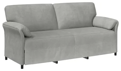 Zdjęcie produktu dla vidaXL Sofa trzyosobowa, jasnoszara, 198 x 83 x 95 cm, aksamit