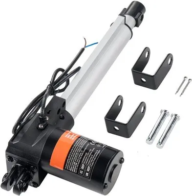 Image de Actionneur linéaire 12 V, actionneur linéaire de 200 mm de hauteur, avec une capacité de 600 kg / 6000 N, équipé d'un support de montage et d'une protection IP44, pour portes électriques, machines industrielles, navires et cargos