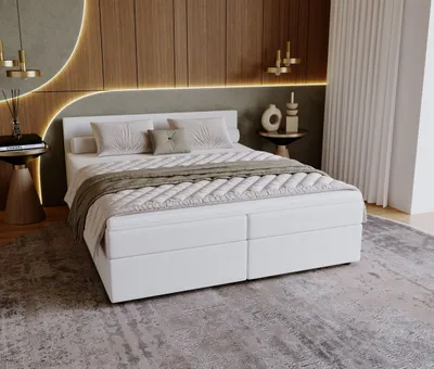 Obrázek produktu pro Čalouněná postel 160x200 SUVI 2 s úložným prostorem - bílá