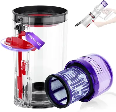Ersatz-Staubbehälter für Dyson V11/V15, durchsichtig, mit HEPA-Filter