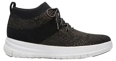 Productafbeelding van FitFlop - "Uberknit" sneaker voor dames, hoge hals, model HD245 (maat 36 EU) (zwart/brons)