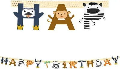 Obrázek produktu pro Girlande - Happy Birthday - Zootiere