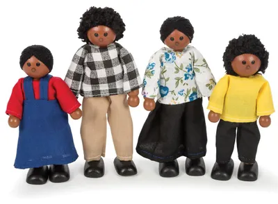 Produktbild von Tidlo Puppen Familie Holzspielzeug Multikulturelle Schwarze Familie