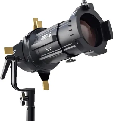 Produktbild von COLBOR SL20-B Optischer Spot, Bowens-Montage, konisches Snoot-Kit, Lichtmodifikator-Projektion fuer CL60/CL60R/CL100X/CL100 LED-Licht mit 30 Gobos, 4 integrierten Metallverschluessen, 1 Farbfilterhalter fuer Portrait-, Hochzeits- und Modefotografie