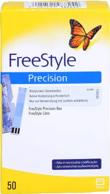 Produktbild von FreeStyle Precision Precision Blutzucker Teststreifen, 50 Stück