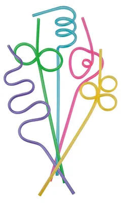 Produktbild von 5 Verrückten Knoten Flexi Strohhalme bunt 25cm
