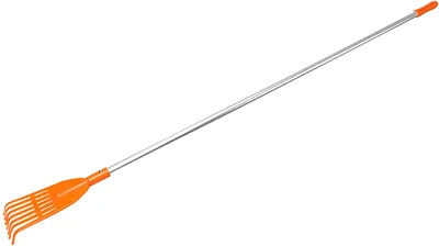 Image de KOTARBAU® Rateau à Feuilles Plastique 7 Dents Orange avec Manche en Aluminium Râteau Jardin Balai à Gazon Ramasse Feuilles Léger
