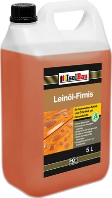 Produktbild von Isolbau Natur Holzschutz LEINÖL- FIRNIS 5L Gekocht Holzöl Leinölfirnis Holz Möbel Lasur