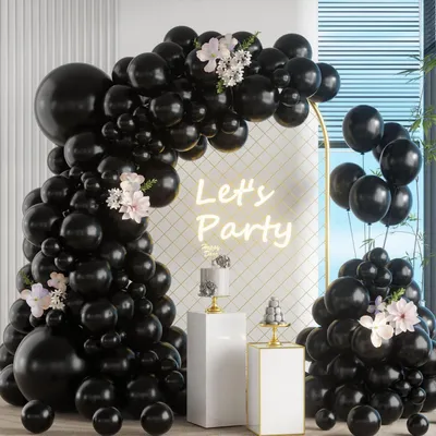 Produktbild von Luftballon Girlande Schwarz 105 Stück 5-18 Zoll Latex Ballons für Geburtstag Hochzeit Jubiläum