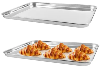 Produktbild von Backblech Edelstahl Rechteckig 26,5 x 20 x 1,2 cm - 2er Set