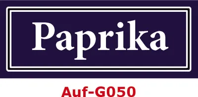 Produktbild von 100 Stück Gewürzaufkleber Paprika 40x16mm Gewürzetiketten Sticker Lebensmittel (Auf-G050)