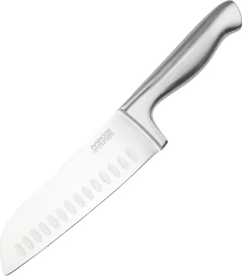 Produktbild von NIROSTA Santokumesser STAR, scharfes Küchenmesser, japanischem Edelstahl, handlicher Griff, langlebiges Allzweckmesser, Kullenschliff-Klinge handgeschärft (Klingenlänge: ca. 18 cm)