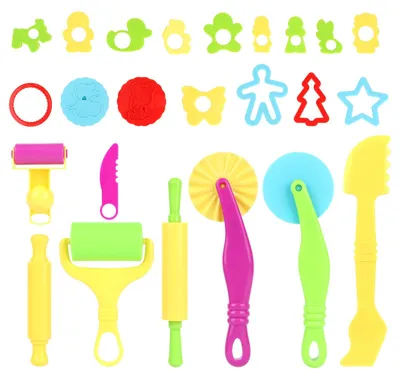 Immagine prodotto di 24 pezzi di strumenti in plastica per modellare, accessori per bambini
